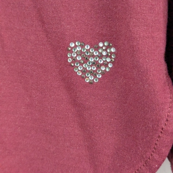 Dream Jeannes by Quacker Factory burgundy medium button up sequined - Picture 6 of 14